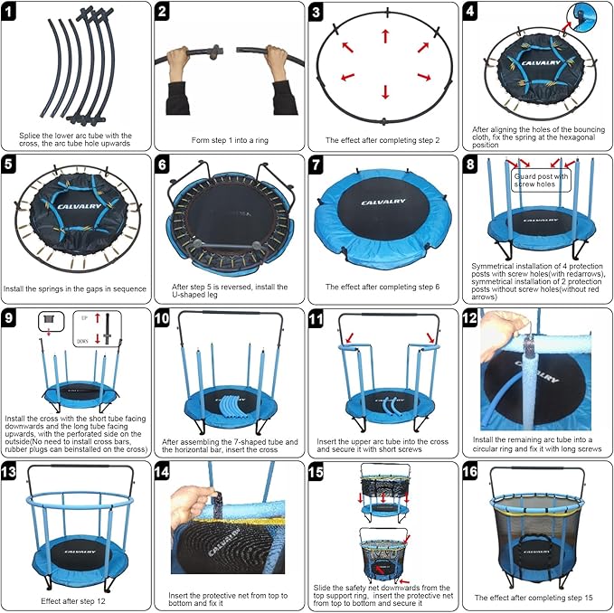 Trampoline for Kids, Upgrade Full Anti-Rust 440lbs Indoor Outdoor Toddler Trampoline with Net, 55" Adjustable Baby Toddler Trampolines Accessories Dart Board