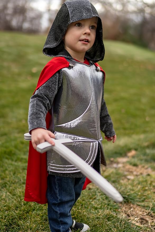 Little Adventures Royal Knight Hooded Cape and Costume - Machine Washable Child Pretend Play and Party Costume