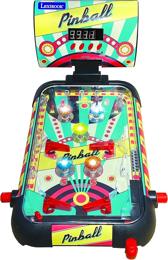 LEXiBOOK Table Electronic Pinball, Action and Reflex Game for Children and Family, LCD Screen, Light and Sound Effects, JG610