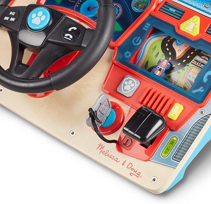 Melissa & Doug PAW Patrol Rescue Mission Wooden Dashboard Kids Activity Board, Toddler Sensory Toys, Pretend Play Driving Toy, PAW Patrol Toys for Kids Ages 3+