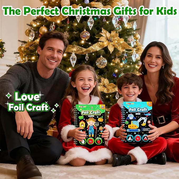 FUNNYB&G Foil Art Crafts for Kids Ages 4-8: Valentines Crafts for Kids 2026,Birthday Gift for Girls,Art and Crafts Supplies,Party Favors,Creative Toys for Girls Boys 4 5 6 7 8 9 Years Old (Farm)