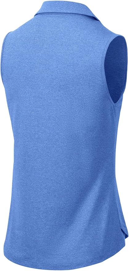 BGOWATU Women's Sleeveless Golf Polo Shirts Collared V Neck Tennis Tank Tops UPF 50+ Quick Dry Lightweight