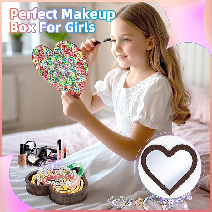 Diakud Diamond Painting Kit for Kids Ages 8-12 Jewellery Box Arts and Crafts Toys for 7 8 9 10 11 12 13 Year Old Girls 8-10 Years Old Birthday Gifts Ideas Craft Activities for Teen Girl Age 6-8