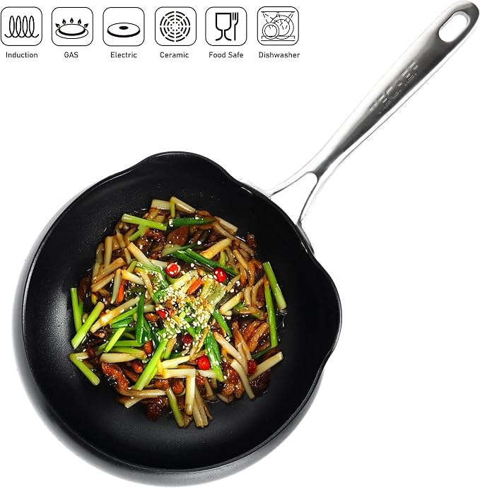 TECHEF - Goody Pan - Wok Stir-fry Pan - PFOA Free, Dishwasher and Oven Safe, Made in Korea (11-in)