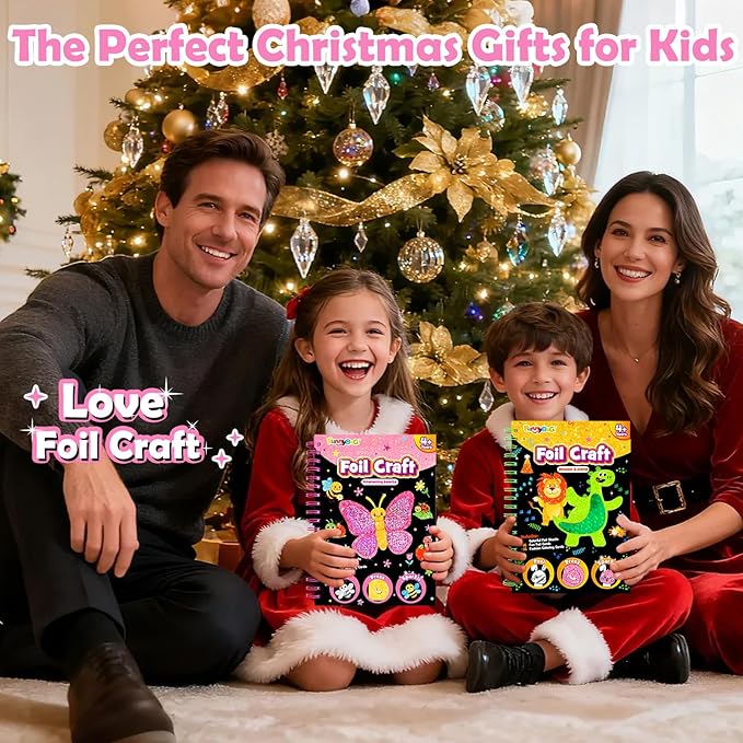 FUNNYB&G Foil Art Crafts for Kids Ages 4-8: Valentines Crafts for Kids 2026,Birthday Gift for Girls,Art and Crafts Supplies,Party Favors,Creative Toys for Girls Boys 4 5 6 7 8 9 Years Old(Insects)
