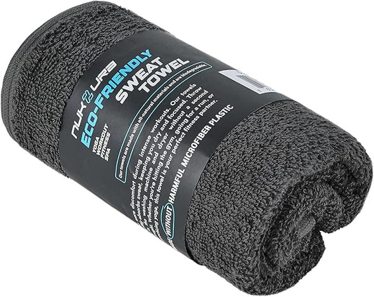 NUKURA 12’’ x 40’’ 100% Cotton Sweat Towel for Gym, Extra Soft & Durable, Ideal for Running, Walking, Yoga, Pickleball, Padel, Grey Neck Towels, 450 GSM