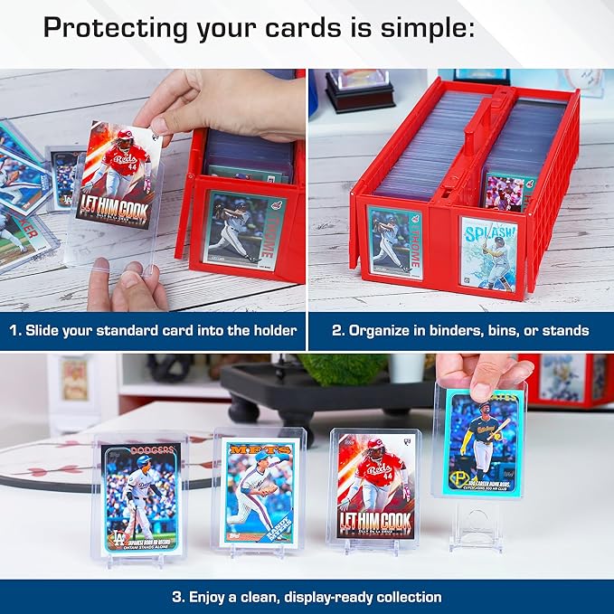 BCW 3x4 Topload Card Holder - Standard - 100ct | Rigid PVC Trading Card Protection for Baseball Cards, Football Cards, and Trading Cards Like Pokémon and MTG | Holds Cards Up to 20pts