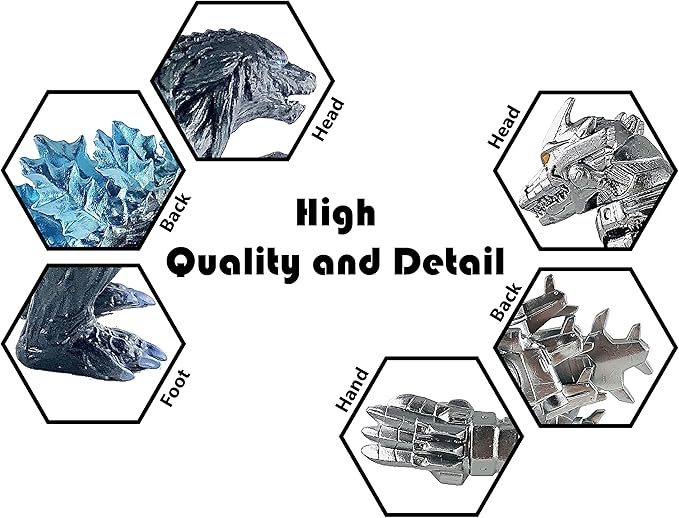 TwCare Set of 2 Mecha Godzilla Earth MechaGodzilla Kiryu Toys, Kaiju Universe Action Figures King of The Monsters Movable Joints Movie Series Soft Vinyl, Travel Bag