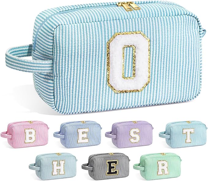YOOLIFE Bridesmaid Proposal Gifts - Bridal Shower Gifts, Bridesmaid Gifts for Wedding Day, Initial Makeup Bags for Women O