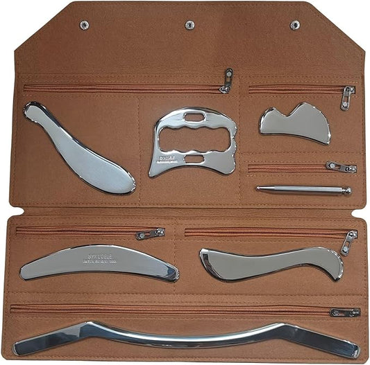 7 in 1 Stainless Steel Muscle Scraper Tool Set,IASTM Tool KIT, Fascial Release, Scar Tissue Massage, Physical Therapy Scraping Tools
