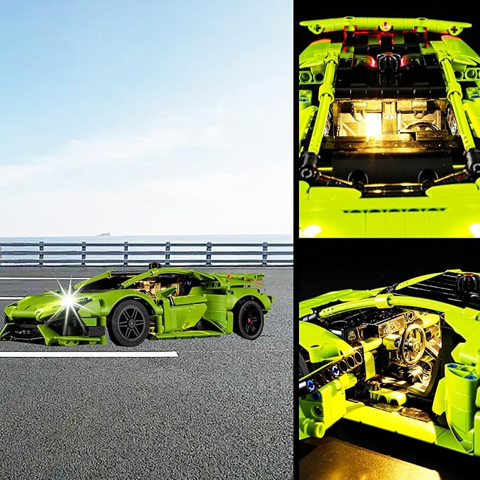 Vaodest LED Light for Lego Lamborghini Huracán Tecnica 42161 Set,Design and Configuration Compatible with Model 42161(LED Light Only, Not Building Block Kit)