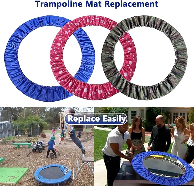 Mini Trampoline Spring Cover 36 38 40 45 60inch Small Trampoline Pad Replacement 3 Layers Thickened & Widened, 800D Tear-Resistant Oxford Cloth, fit Indoor Trampoline for Toddlers
