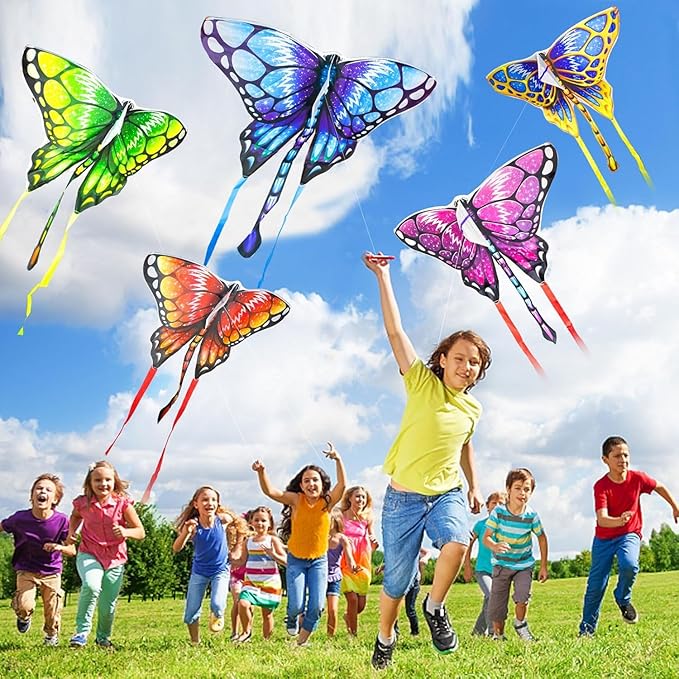 Kite for Kids Ages 4-8 8-12 & Adults, Shark & Dragon & Unicorn & Butterfly Kites Flying Toys, Easy to Fly Big Kite with 328FT String Easter Gift for Boys Girls Beach Park Outdoor Party Activities