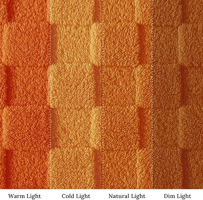 Exclusivo Mezcla 3D Checkered Fleece Twin Blanket for Bed, Burnt Orange | Super Soft and Cozy Fluffy Bed Blanket, Cute Fuzzy Blanket for Teens Back to School, Dorm Essentials, All Season, 60"x80"
