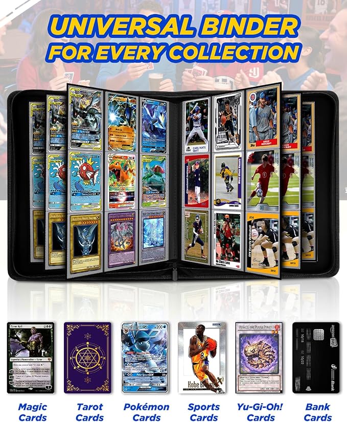 9 Pocket Top Loader Binder with Zipper – Holds 288 Toploaders – Premium Double-Sided Card Album for Trading Cards, TCG, MTG, Sports Cards (Glacier Mint)