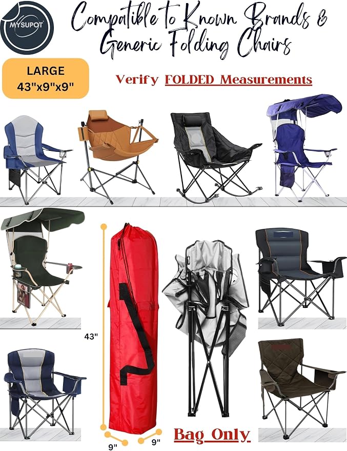 Replacement Bag for Folding Camping Chair, Portable Camp Chair, Hammock, Yoga Mat, Umbrella, Tents, Tripods, Fishing Poles - 420D Oxford Polyester Fabric