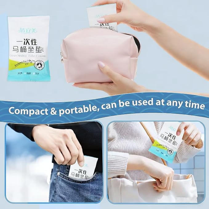 Disposable Toilet Seat Covers,1000PCS. Waterproof Non-Woven Fabric, Individually Wrapped, Portable for Travel, Hotel, Hospital, Public Toilet (White)