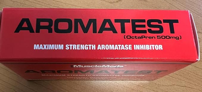 MuscleMeds AROMATEST Testosterone Booster & Aromatase Inhibitor, Lowers Estrogen, Supports Muscle Building & Strength, Anti-Aging Hormone Replacement for Men, 30 Liquid caps