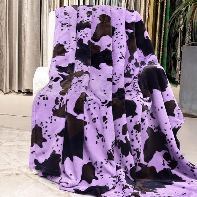 Purple Throw Blanket for Women, Ultra Soft Fuzzy Fleece Cute Blankets for Teen Girls, Home Room Decor & Cozy Purple Gifts for Women Girls 50x60 Inches