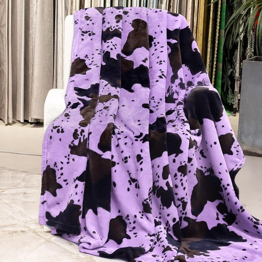 Purple Throw Blanket for Women, Ultra Soft Fuzzy Fleece Cute Blankets for Teen Girls, Home Room Decor & Cozy Purple Gifts for Women Girls 50x60 Inches