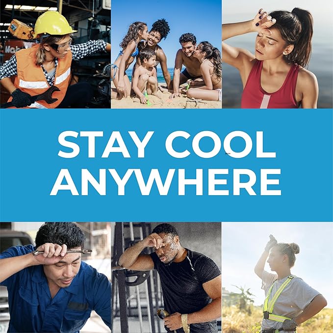 SHAKEitCOOL Original Cooling Towel – Be Cool in Style - Heat Relief, Soft, Lightweight, Sun Protection, Easy Clean - Perfect for Biking, Running, Yoga, Gym, Gardening - Soccer