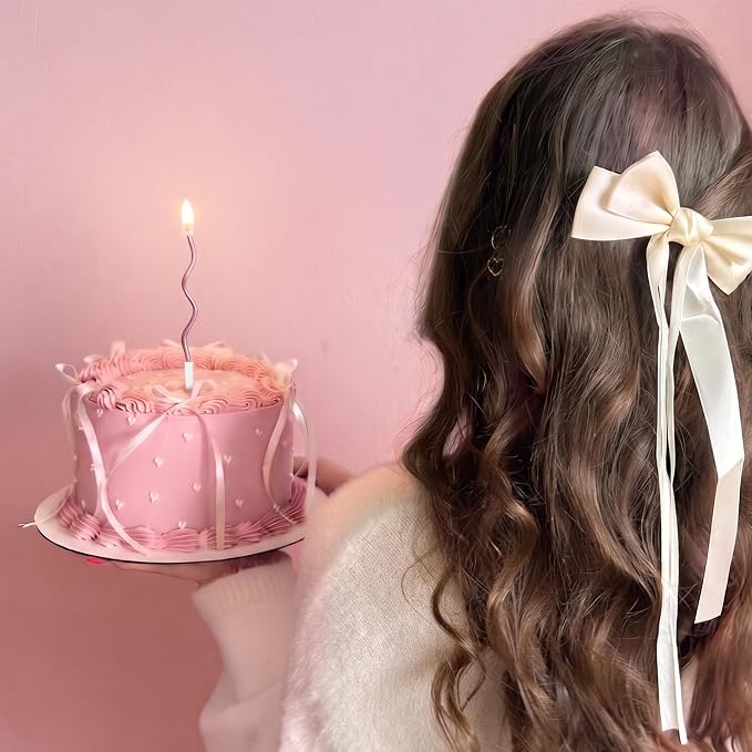 PHD CAKE 24-Count Rose Gold Spiral Long Thin Metallic Birthday Candles, Cake Candles, Birthday Parties, Wedding Decorations, Party Candles