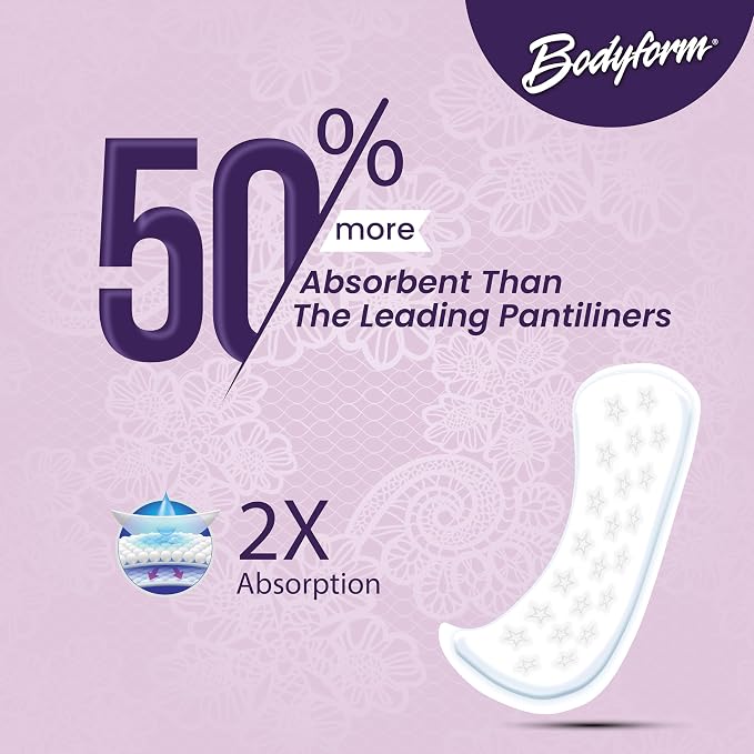 Bodyform Pantiliners for Women – 30 Count (Pack of 12) 360 Total | Ultra Thin, Individually Wrapped Liners | Cushion Soft, Anti-Leak Core, Daily Freshness & Odor Control | Bulk Feminine Hygiene Pads