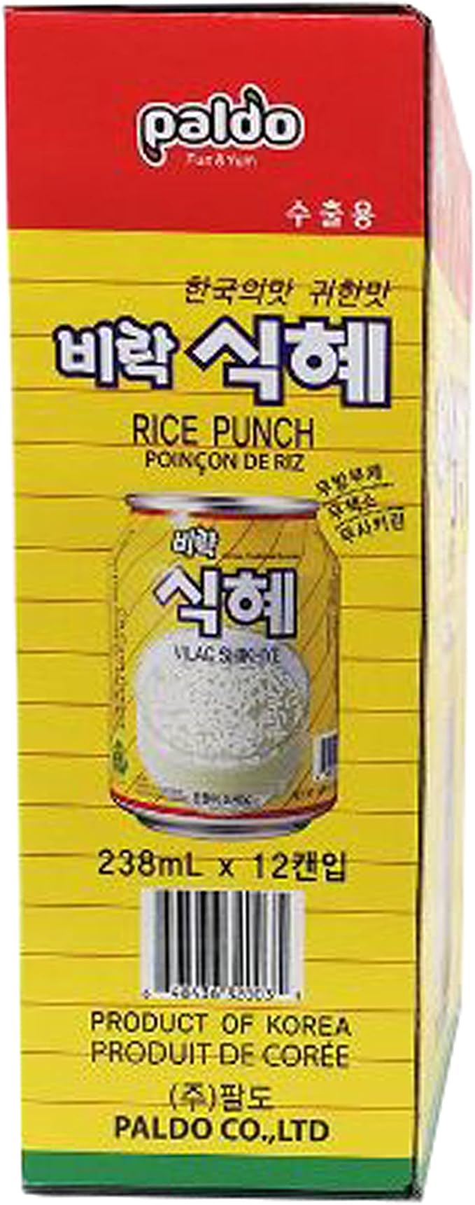 Paldo Rice Punch 238mL X 12 Cans Gift set, clear, 8.04 Fl Oz (Pack of 12)