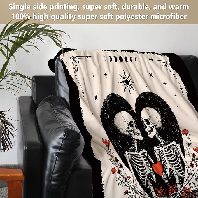 Gifts for Him Her, Anniversary Blanket for Women Men 80"X60" | Birthday Gifts for Boyfriend Girlfriend, I Love You Gift, Engagement, Wedding, Gothic Gifts for Wife, Husband, Couple