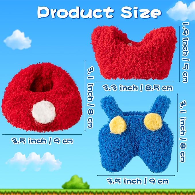 Clothes Fit for 17CM Doll, Fashion Doll Clothes Outfit Set Cute Theme Designer Toys Dress Accessories for Collector Fans Display Case (Red Blue Set)