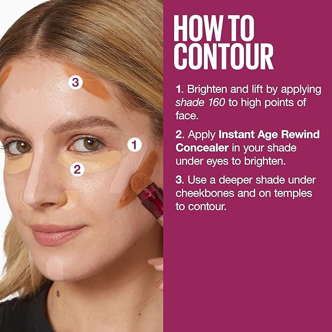 Maybelline Instant Age Rewind Eraser Dark Circles Treatment Multi-Use Concealer, 130, 1 Count (Packaging May Vary)