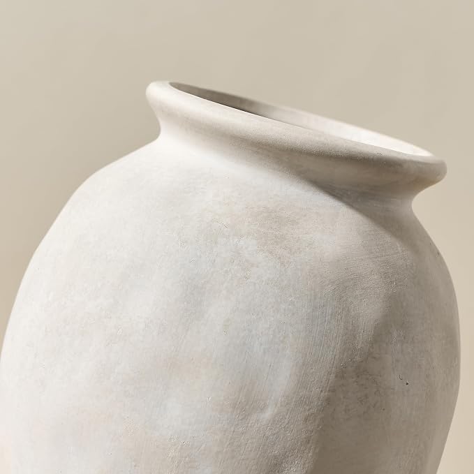 5.94" Ceramic Vase for Home Decor, Decorative Terracotta Farmhouse Rustic Vases for Living Room Kitchen Bedroom Bathroom Entryway Mantel Table, Pottery Vases for Pampas Grass Fresh Dried Flowers