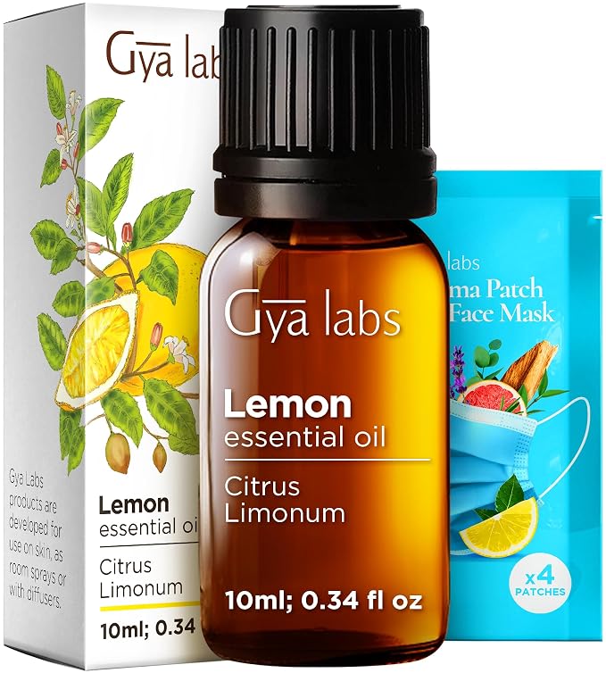 Orange Essential Oil for Diffuser & Lemon Essential Oil for Diffuser Set - Aromatherapy Grade Essential Oils Set - 2x0.34 fl oz - Gya Labs