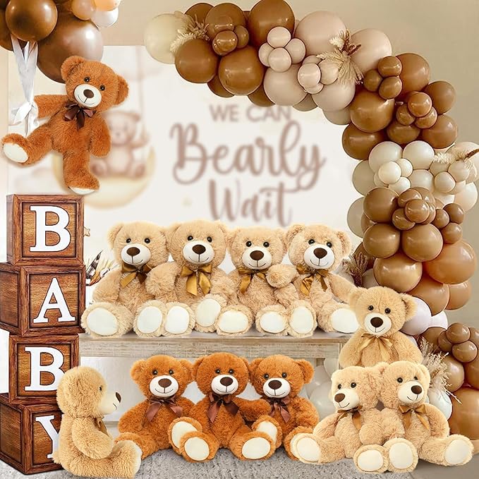 MorisMos Teddy Bear Stuffed Animal Bulk 12 Packs, 14'' Teddy Bears Bulk for Baby Shower, Small Teddy Bears in Bulk for Kids, Girls, Birthday, Valentines, Christmas