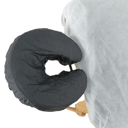 ZMDREAM Pack of 75 Fitted Disposable Massage Headrest Covers Face Rest Cradle Covers Black