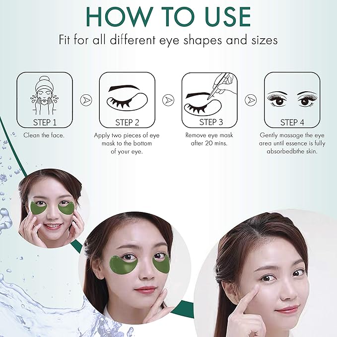 Korean Under Eye Patches Aloe Vera Mask Anti-Aging Hyaluronic Acid Collagen Neck Forehead Laugh Line Pad Reducing Dark Circles Treatment (120pcs, aloe eye patches)