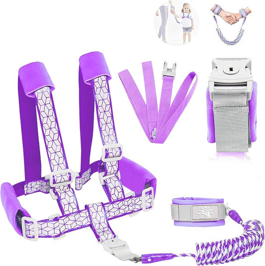 Toddler Leash for Walking, Toddler Safety Harnesses Leashes, Safety Harness with Lock for Kids, Anti Lost Wrist Link for Toddlers ，Upgrade with Reflective Tape Liner（6.5ft）for Kids