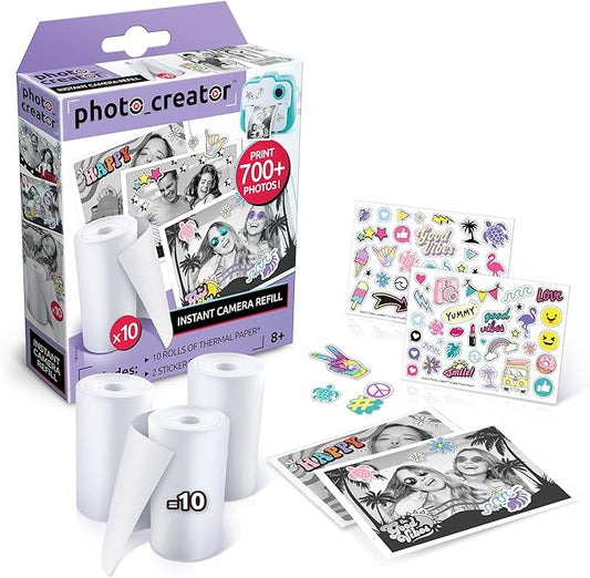 Canal Toys Photo_Creator Instant Print Camera Refill set- includes 10 rolls of white thermal paper and 2 sticker sheets