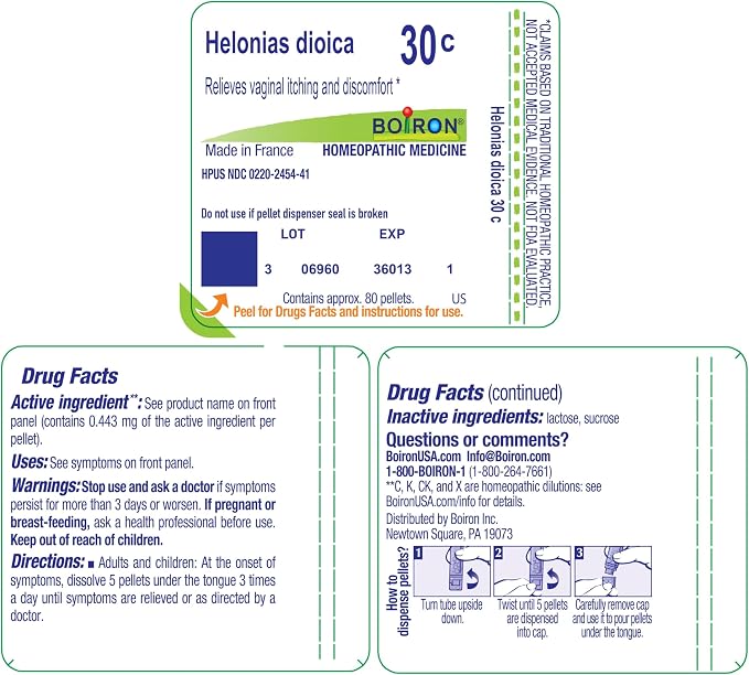 Boiron Helonias Dioica 30C for Vaginal Itching & Discomfort - 80 Pellets