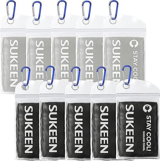Sukeen Cooling Towels(40"x12") for Neck & Head, Soft Breathable Chilly Towel for Yoga, Golf, Gym, Camping, Running, Workout & More Activities