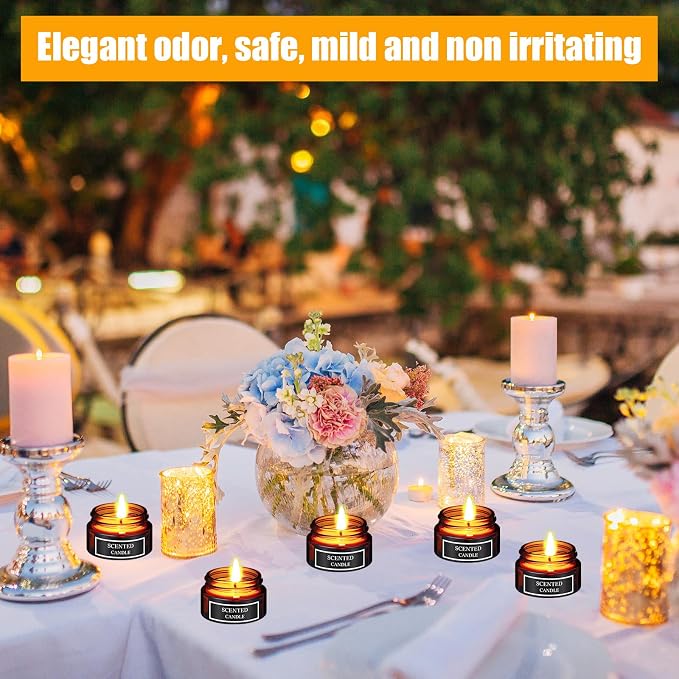 Conelist 24 Pieces Mini Candles Scented Candle Soy Wax Candles Aromatherapy Candles for Women Mini Candles Party Favors 4 Scents Long Lasting Soy Candle for Wedding Birthday Gifts Travel Anniversary