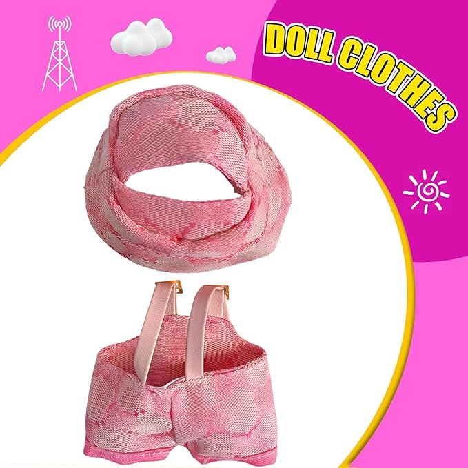 Fits 5.9-6.7 in for Clothes Doll Accessories Suit (NO Doll) Stylish Cute Clothes for Dress up Unique Style Universal Trendy Toy (P01)