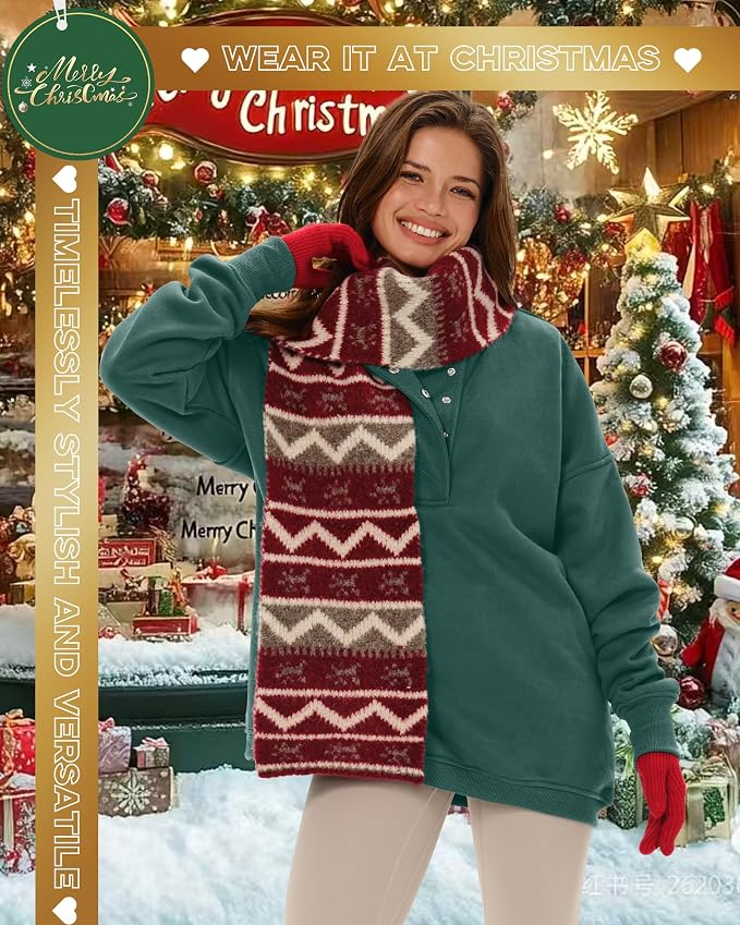 Gacaky Sweatshirt for Women Oversized Casual Long Sleeve Button Henley Neck Pullover Tops Fashion Outfits Clothes