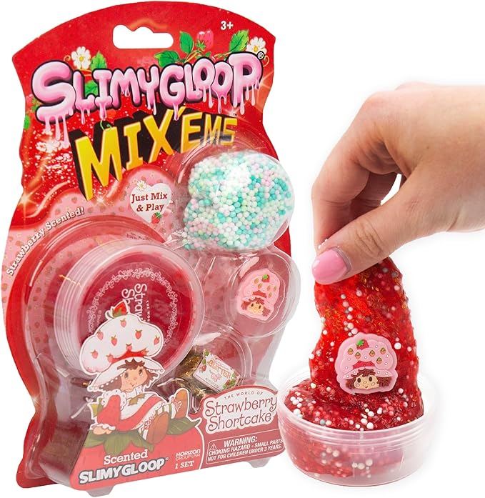 Strawberry Shortcake SLIMYGLOOP Mix'ems, Glitter Slime for Kids, Strawberry Shortcake Toy Accessories, Cute Things for Girls, Party Favors for Kids 8-12