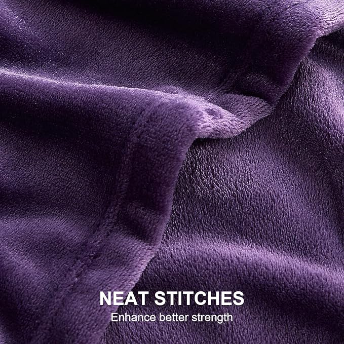 Hansleep Full Purple Fleece Blanket, Soft Flannel Bed Blanket | Fuzzy Cozy Blanket 84x90 Inches, Multi-use for Bed, Sofa, Couch, Travel, Camping, All Season Warm Lightweight Cover