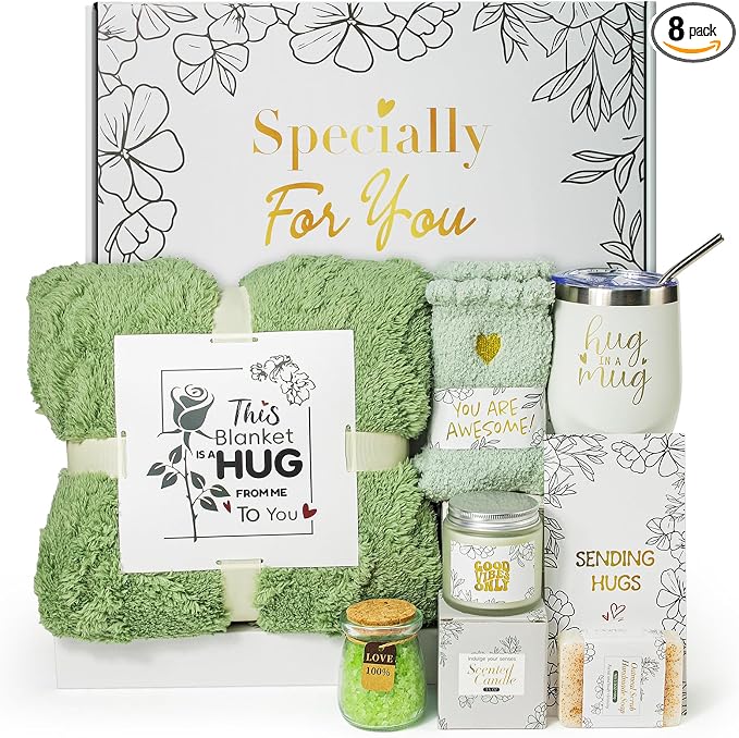 Get Well Soon Gift Baskets for Women After Surgery Recovery, Care Package for Women, Inspirational Thinking of You & Spa Self Care Gifts for Mom Wife Friend Grandma, Feel Better Hug in a Box