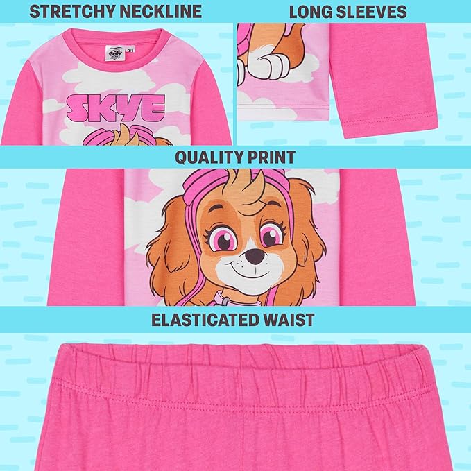 Get Trend 2 Pc Pajamas Set for Girls, Toddlers, PJs for Kids, Sleepwear with T Shirt, PJ Pants, for Girls