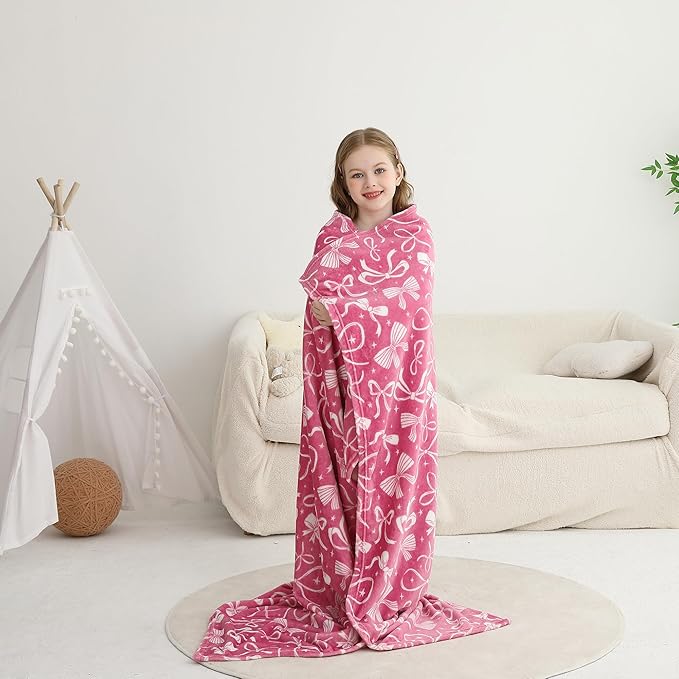 Softan Kids Throw Blanket for Girls & Boys, Warm Soft Toddler Flannel Blankets for Sofa Couch Bed， Cozy Fuzzy Plush Flannel Kids Throw Blanket for Daycare & School - Row 50x60 inches