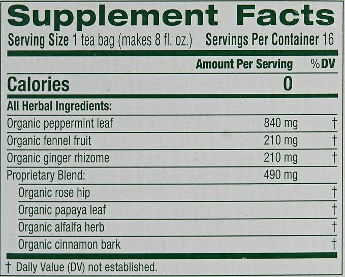 Traditional Medicinals Tea, Organic Belly Comfort Peppermint, Promotes Healthy Digestion, 16 Count (Pack of 3)