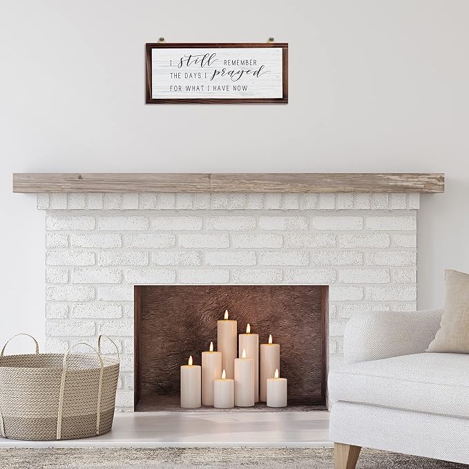 Jetec I Still Remember The Days I Prayed Rustic Wood Sign | Christian Inspirational Quote, Vintage Farmhouse Wall Decor, Wooden Plaque for Home Living Room Garden